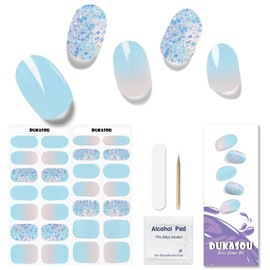DUKASOU Gel Nail Seals, 28 Pieces, Semi-Cured Nail Seal, Cured Type, Removable, Gel Nails, For Hands, Refreshing Sheer, Odorless, Hand, Glow, Easy Off, Stylish, Popular Design, For Beginners, Tools