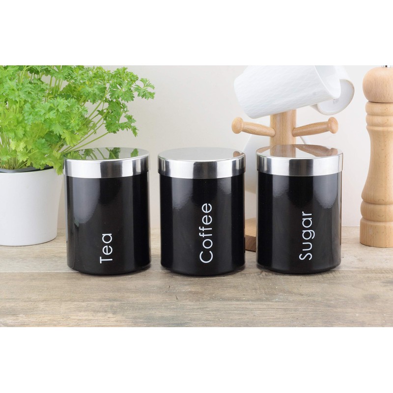 EHC Set of 3 Airtight Tea Sugar and Coffee Storage