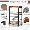 KATHY&BOB Morden Wood Wine Rack Freestanding Floor, 5-Tier Wine Storage