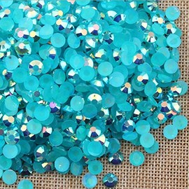 LOVEKITTY ® 4mm 1000 Pieces AB Teal AB Jelly Rhinestones Round Flatback Craft Decoration