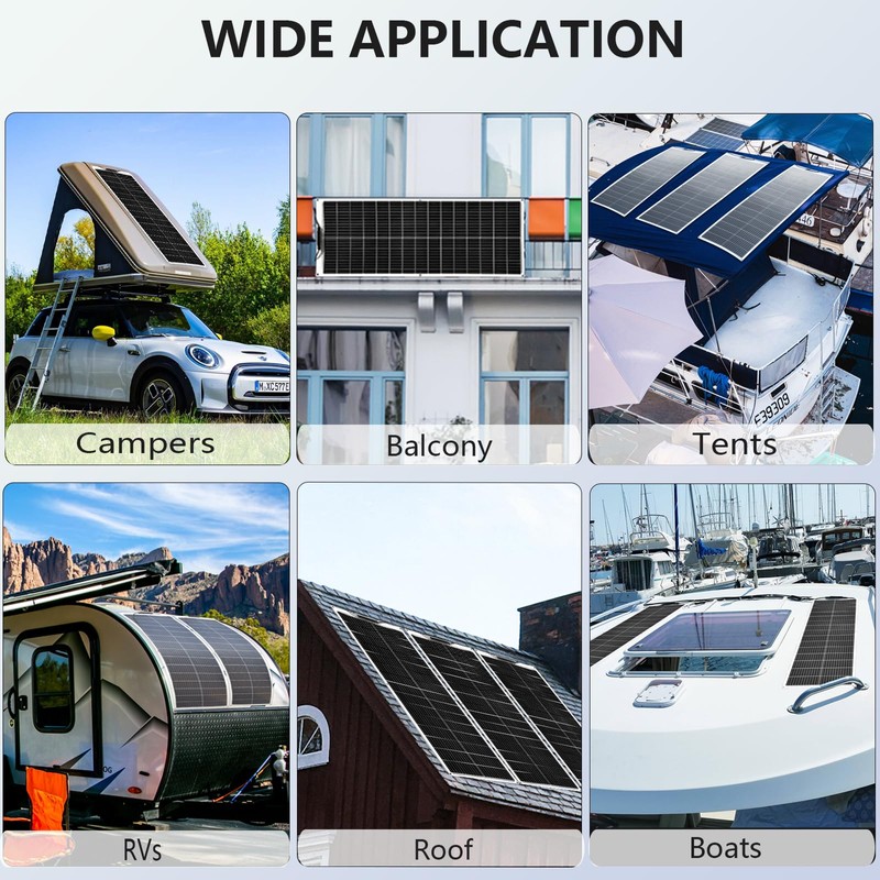 XINPUGUANG Flexible Solar Panel 100W 12V Monocrystalline Solar System kit,10A