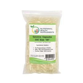 500 Size 00 Empty Clear Gelatin Capsules Kosher Halal Pill Gelatine Gel Caps