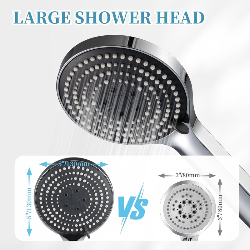 OFFO Shower Head and Hose Set, 6 Modes Handheld Shower