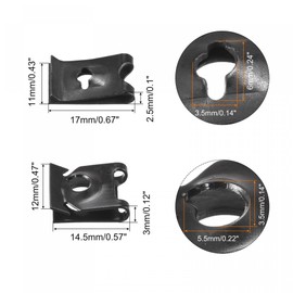 uxcell Spring Steel Speed Fastener Extruded U Nut Black for M4 / ST4.2 and M5 / ST4.8 Screw Bolt 45pcs