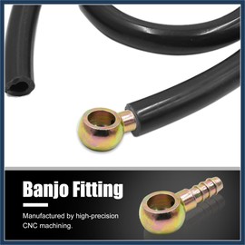 INFINAUTO 5/16" 8mm ID Hose Barb 14mm Banjo Fitting Fuel Brake Line Connector Stylish Design