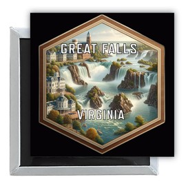 Great Falls Virginia Travel Destination Souvenir 2.5 x 2.5-Inch Fridge Magnet Single