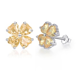 Elegant "LUCKY" Metal Hypoallergenic Women's Earrings, Birthday, Popular, Four Leaf Clover Birthstone, 925 Sterling Silver Earrings, Studs, Valentine's Day Gift, Luxury Jewelry for Women and Girls,