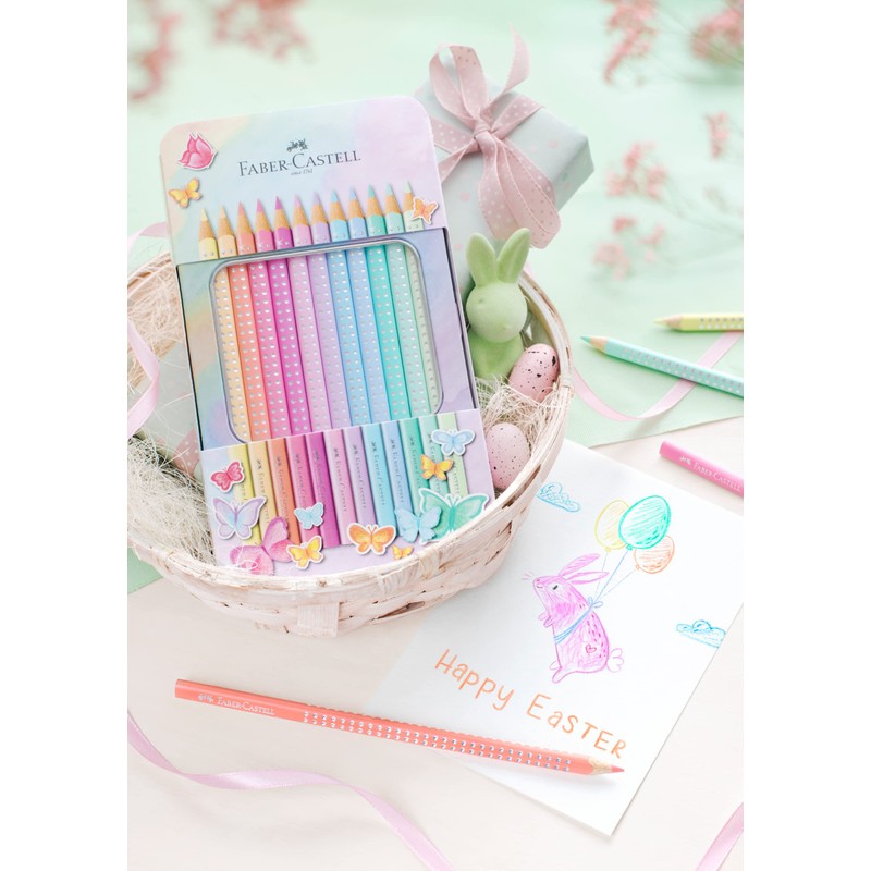 Faber Castell Colouring Pencils Sparkle Pastel Pack of 12 Metal