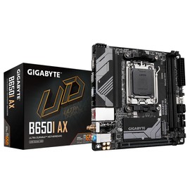 GIGABYTE B650I AX Motherboard - AMD Ryzen 9000 Series, 5+2+1 Phase VRM, up to 6400MHz DDR5 (OC), 1xPCIe 4.0 M.2, 2.5GbE LAN, WiFi 6E, USB 3.2 Gen 2