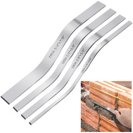 Lothee 4 Pcs Double Ended Brick Jointer Concrete Jointer Tuck Pointing Tools with 4 Sizes 3/8" x 1/4" 3/8" x 1/2" 5/8" x 1/2" 3/4" x 7/8" for Bricklaying Masonry Block Work