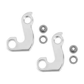 LT Easiyl Bicycle Front Derailleur Hanger Compatible with Union GH-012 38 x 54.5 mm Bicycle End Hook Rear Derailleur Hook with Screws Silver Pack of 2