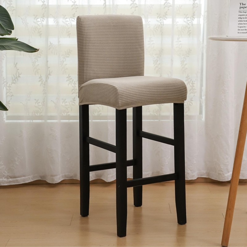 SPRINGRICO Bar Stool Covers Set of 4, Stretch Washable Barstool