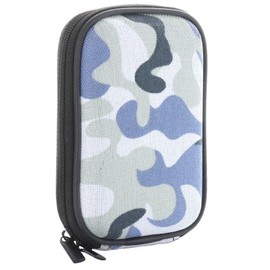 XiRRiX Kameratasche inkl. Handschlaufe und Karabiner - Größe: Kompaktkamera S - Hardcase - Blau-Grau