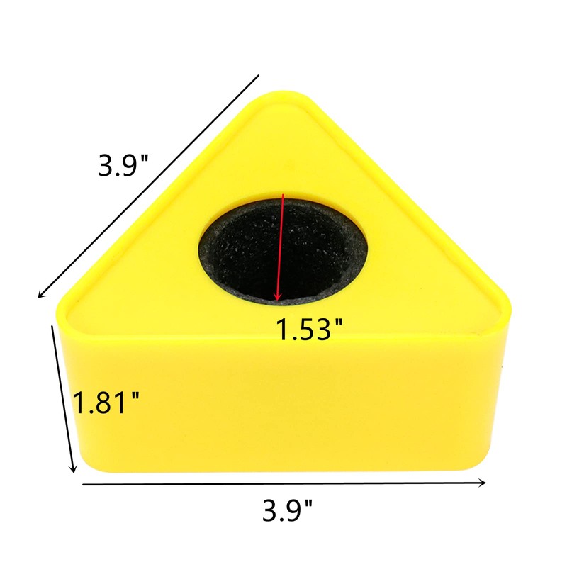 Dahszhi 2Pcs Triangular Microphone Stands,Microphone Triangular Interview Logo Flag Station,Yellow