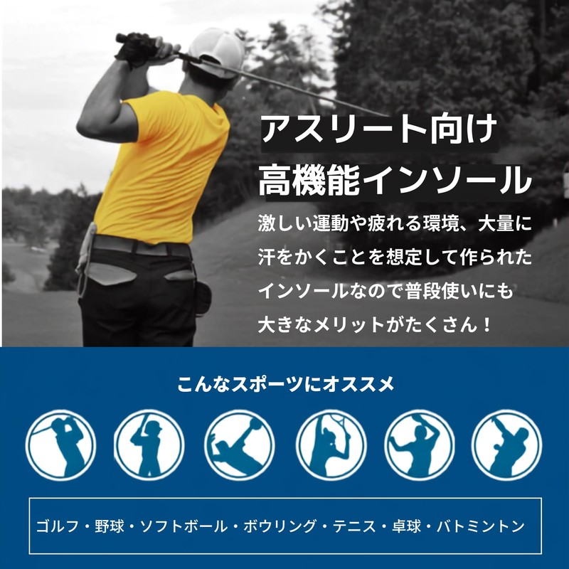 Mowbray Sports Energy α Insoles for Golf, Baseball, Bowling and