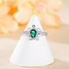 Turtle Rings 925 Sterling Silver Lab-Created Emerald Ring Sea Turtle