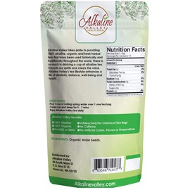 Anise Tea - 100% Organic and Alkaline - 15 Unbleached/Chemical-Free Anise Tea Bags - Caffeine-Free, No GMO