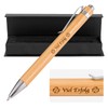 LAOYE Viel Erfolg Ballpoint Pen Bamboo with Clover Leaf Engraving