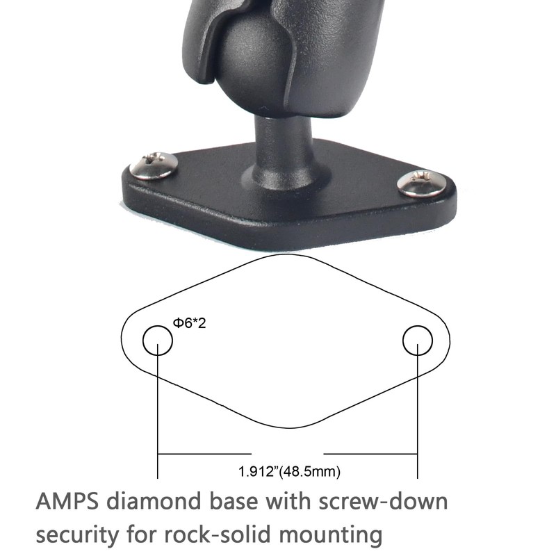 VAUBORTTI 1" Ball Phone Mount – Aluminum Alloy Arm &