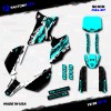 Factory EFX White & Cyan Slick Racing Graphics kit fits