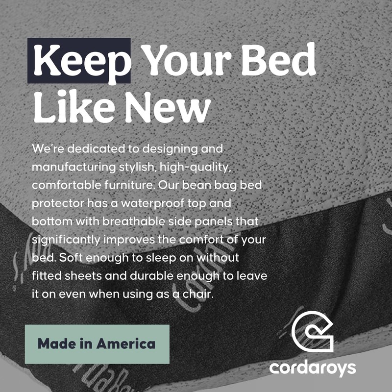 CordaRoy's Waterproof Bean Bag Protector - Removable Cover for Convertible