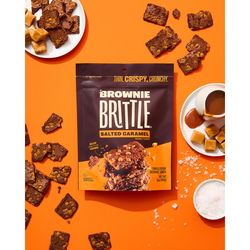 Brownie Brittle – Salted Caramel Thin and Crispy Sweet Snacks