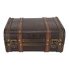 Retro Wooden Suitcase Home Party Artificial Leather Jewelry Necklace Storage