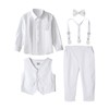 A&J DESIGN Baptism Outfits for Boys Toddler Christening Suit, White,