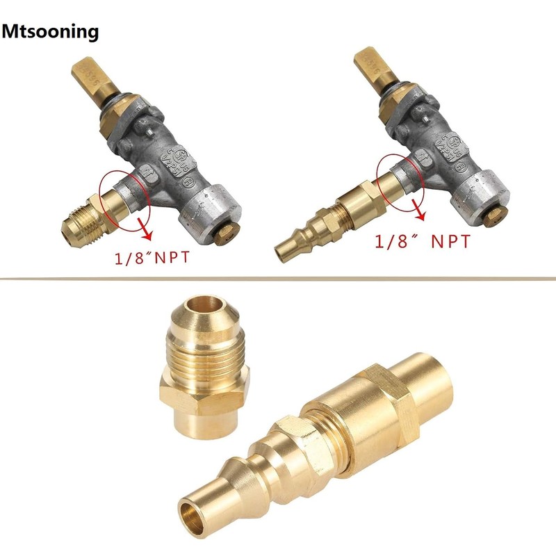 Mtsooning 1/4 inch RV Quick Connect Adapter Conversion Fitting, Propane