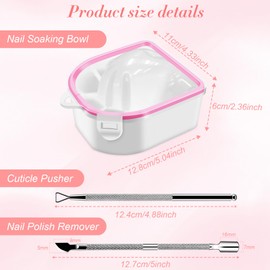 HOFASON 2PCS Nail Soaking Bowl With Cuticle Pusher Nail Polish Remover-Triangle Nail Scraper, Gel Nail Tools Manicure Nail Soak Off Bowl, Acetone Gel Soak Off Remover Kit For Home Nail Salon Supplies