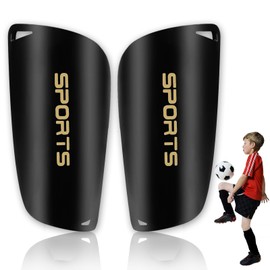 NICECONE 2 Pcs Shin Guards Pads For 6-12 Years Kids, Mini Shin Pads with EVA Cushion Protection Boys Girls Shin Guards for Soccer Football Game (Black)