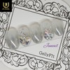 Hologram powder handmade nail tips - Short Round Square /