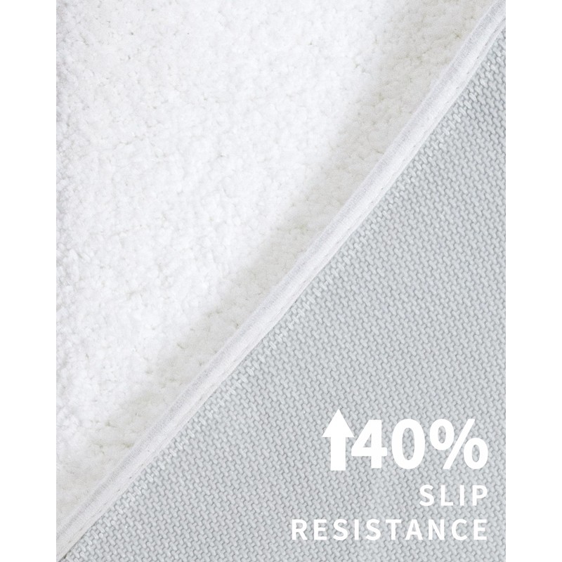 Disolla Toilet Rug U Shaped White 23x24 Machine Washable Non