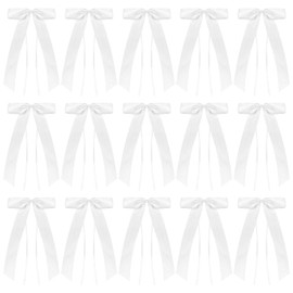 Pack of 50 Car Bows Wedding Bows White Antenna Bows Decoration Wedding Car Bows Car Decoration Wedding Bows for Car Table Party Birthday Wedding Decoration
