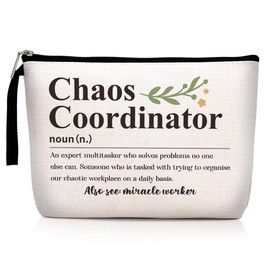 Hanamiya Na Chaos Coordinator Definition Makeup Bag Appreciation Chaos Coordinator Gifts for Women Boss Coworker Teacher Manager Mom Cosmetic Bag Zipper Pouch Bag Travel Toiletry Bag for Christmas