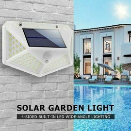 Garden Light 4x LED Solar PIR Motion Sensor White Light Outdoor Security Garden Waterproof