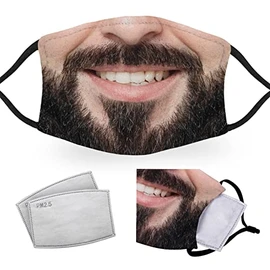 Beard - Reusable Adult Face Masks - 2 Filters Included