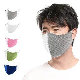 [LAAVVA] Sports Mask, Easy to Breathe Cool, Cool, Comfortable, Non-Slip, Washable, 3D Mask, UV Protection, Stylish, Cloth Mask, Color Mask, Unisex, Adjustable Ear Straps (1, Green)