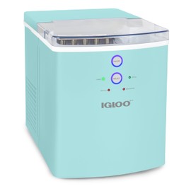 Igloo Electric Countertop Ice Maker Machine - Automatic and Portable - 33 Pounds in 24 Hours - Ice Cube Maker - Ice Scoop and Basket - Ideal for Iced Coffee and Cocktails - Aqua