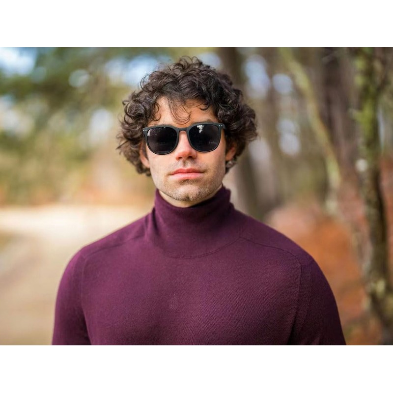 Rimerakea Men's TR90 Folding Sunglasses, A: Matte black