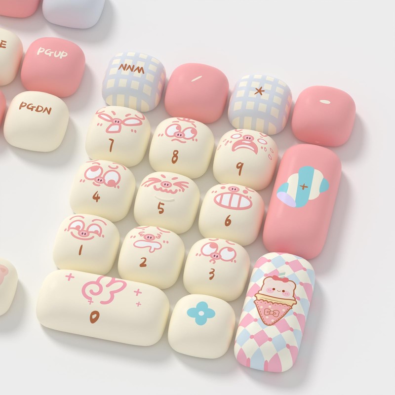 Akko PBT Keycap Set, Piggy Party Keycaps MOG Profile 139-Key