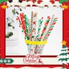 VITEVER 200 Christmas Paper Straws, 8 Styles with Christmas Tree,