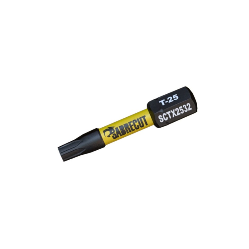 10 x SabreCut SCTX2532_10 32mm T25 TX25 Magnetic Impact Screwdriver