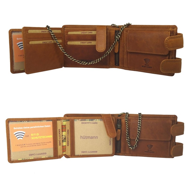 Golden Deer ® RFID Leather Wallet with Chain for Men