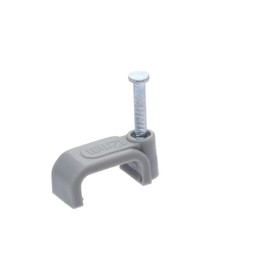 4mm T&E (12mm) Cable Clips, Grey, 100 Pack By Reulin