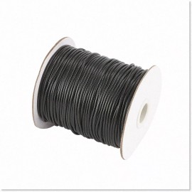 ArtisanPapa Black Waxed Polyester Cord - High-Quality 90 Yards 2mm Braided Thread String for