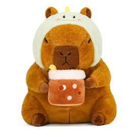 TXDRRA Cute Capybara Soft Plush Animal Toys, Capybara Stuffed Aniamls Toys for Girls Kids Adults Birthdays Valentines Gift (Dinosaur Capibala)