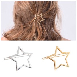 Yheakne Vintage Star Hair Clip Hair Clip Gold Hair Clip Pin Half Bun Holder Clips Decorative Hair Accessories for Women and Girls (Silver)