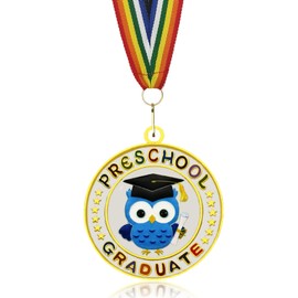 YUJUE Preschool Graduation Medal with Rainbow Neckband, 2 Inch Kids Student Medal Party Decoration Graduation Gift for School Student Graduation Party Favors
