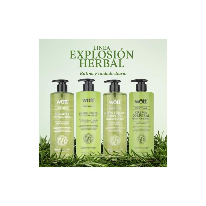 CREMA CORPORAL EXPLOSIÓN HERBAL WOTT 740 ML.